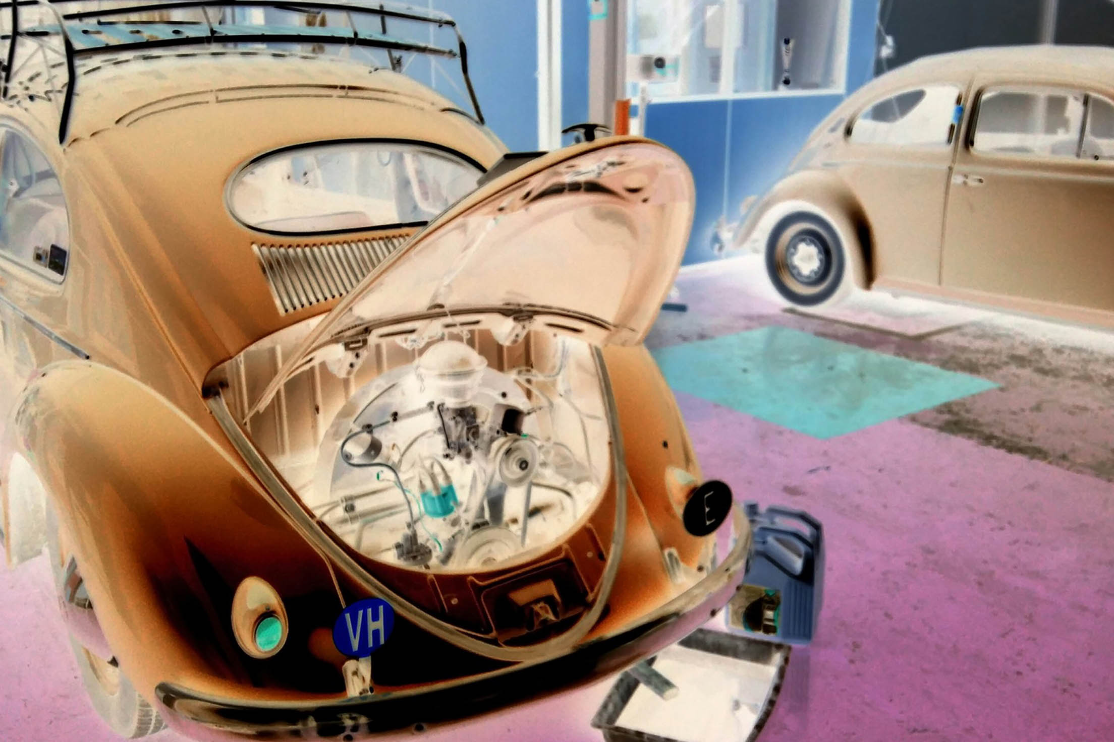 Volkswagen escarabajo en mantenimiento